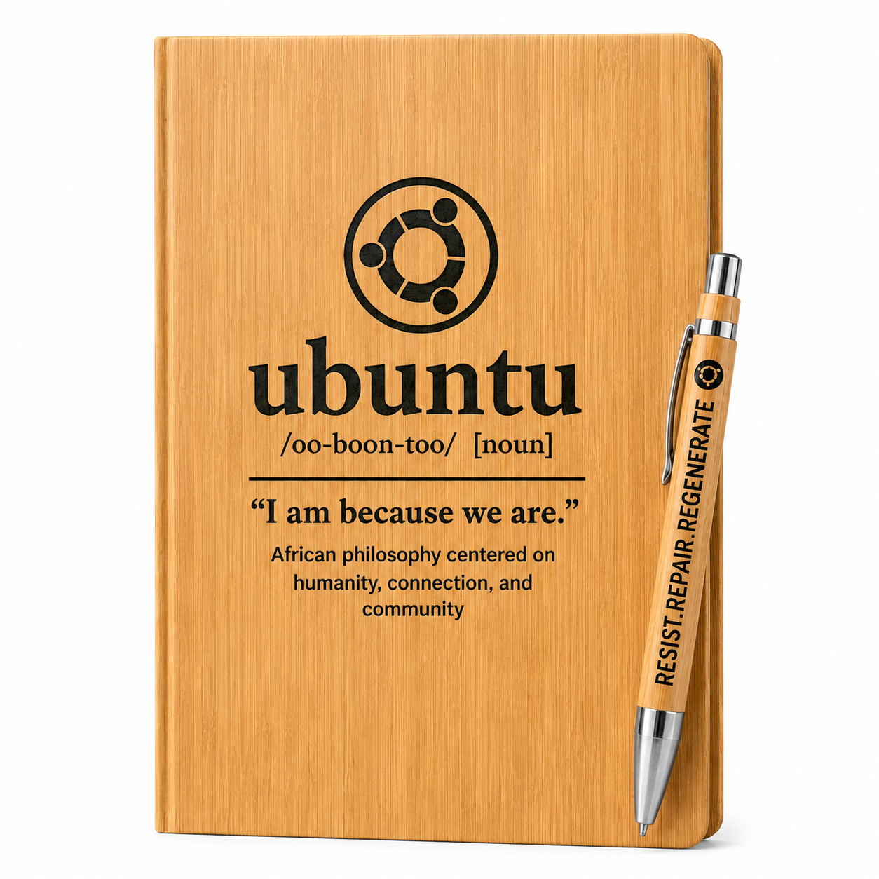 Bamboo Engraved Journal & Pen Set