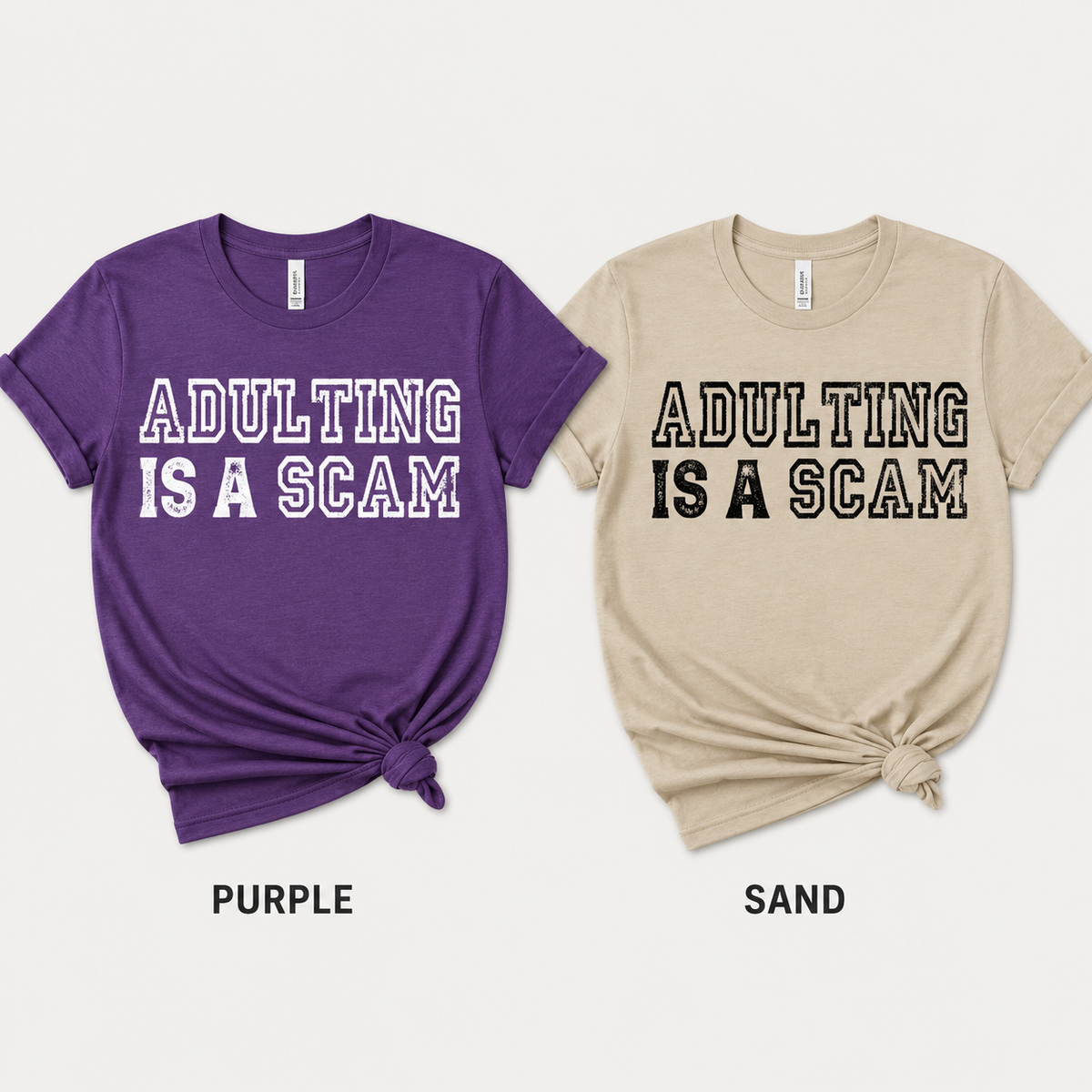 Adulting Is a Scam Tee 💜
