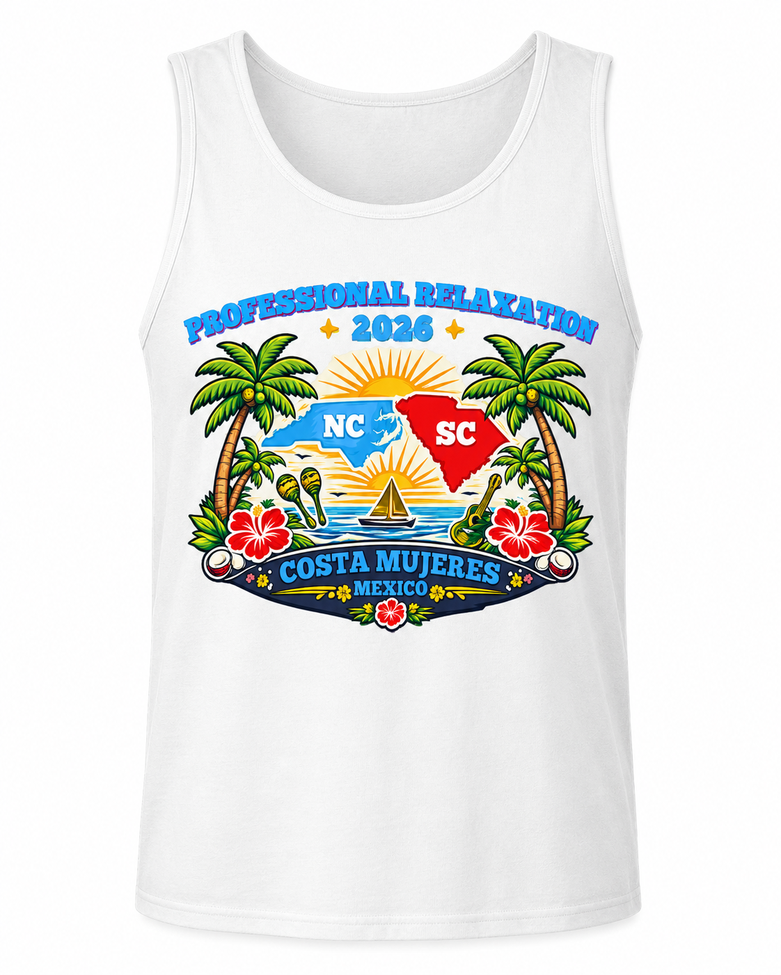 Professional Relaxation 2026 White Tank Top