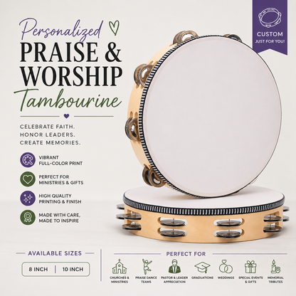 Personalized Praise & Worship Tambourines